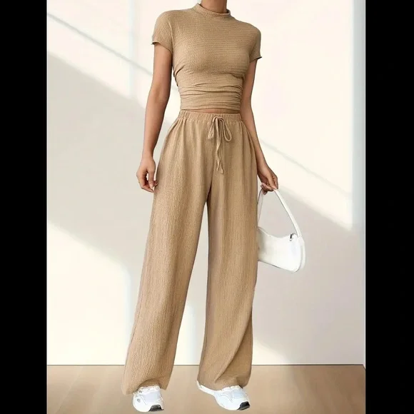 Textured Top And Pant Set - Picture 3 of 4